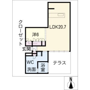 A 1LDKの間取り図