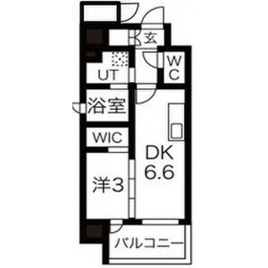 A 1DKの間取り図