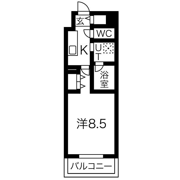 B 1Kの間取り図
