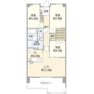 A 3LDKの間取り図