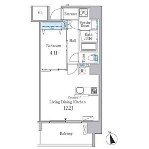 701 1LDKの間取り図