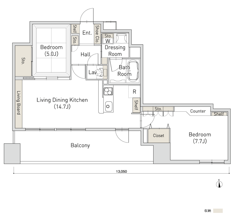 J・PREMIUM PLAN 2LDKの間取り図