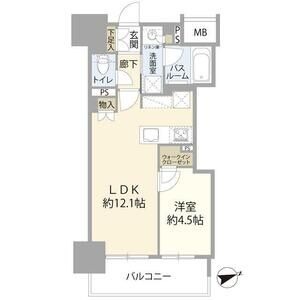 805 1LDKの間取り図