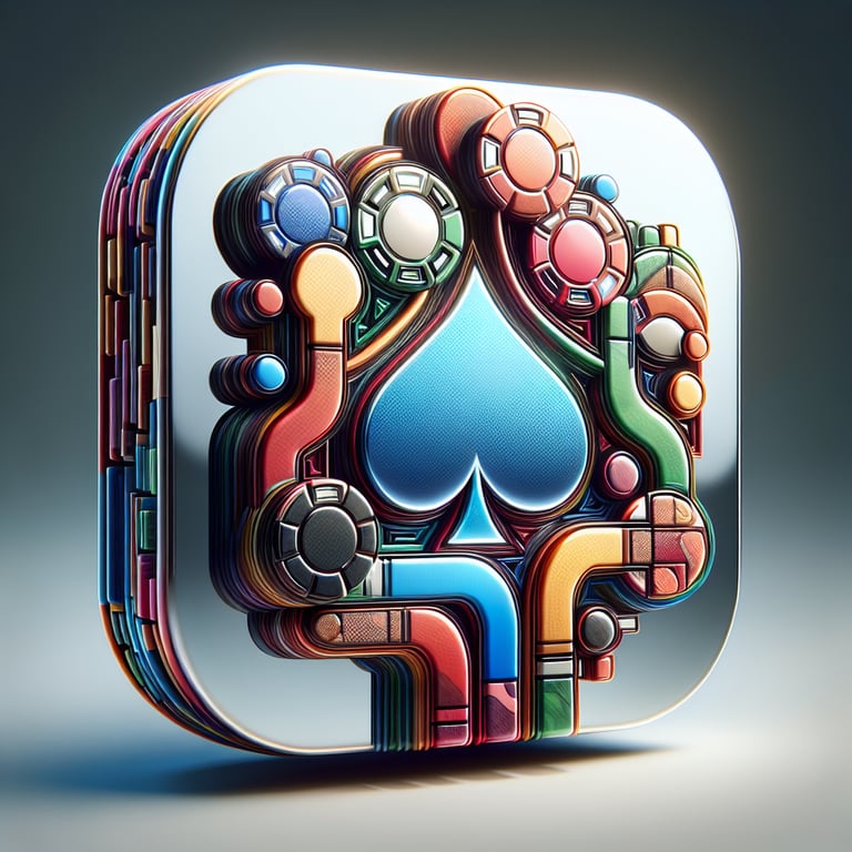 A visually stunning design featuring a meticulously crafted poker hierarchy symbol, with vibrant colors and innovative textures that highlight the intricate details of each card rank and suit, bathed in thoughtful, dynamic lighting that enhances its appeal; subtly integrated social media icons emerge around the hierarchy to complement its theme, creating a clean and impactful composition where every element draws the viewer's eye without overshadowing the focal object.