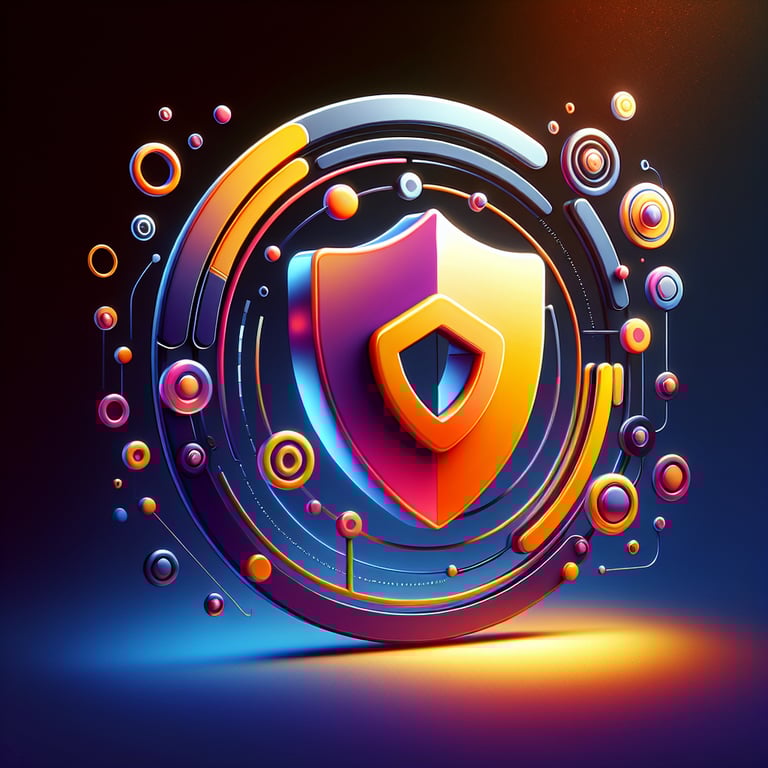 A striking social media icon sits at the center of the composition, its sleek design rendered in vibrant colors that pop against a softly textured background; the icon's smooth curves and glossy finish are accentuated by thoughtful lighting that creates depth and highlights its modernity, while subtle abstract elements – like faint digital patterns – weave around it, reinforcing the theme of connectivity and security, all harmonizing to create a clean and impactful visual that draws the viewer’s eye to its intricate details.