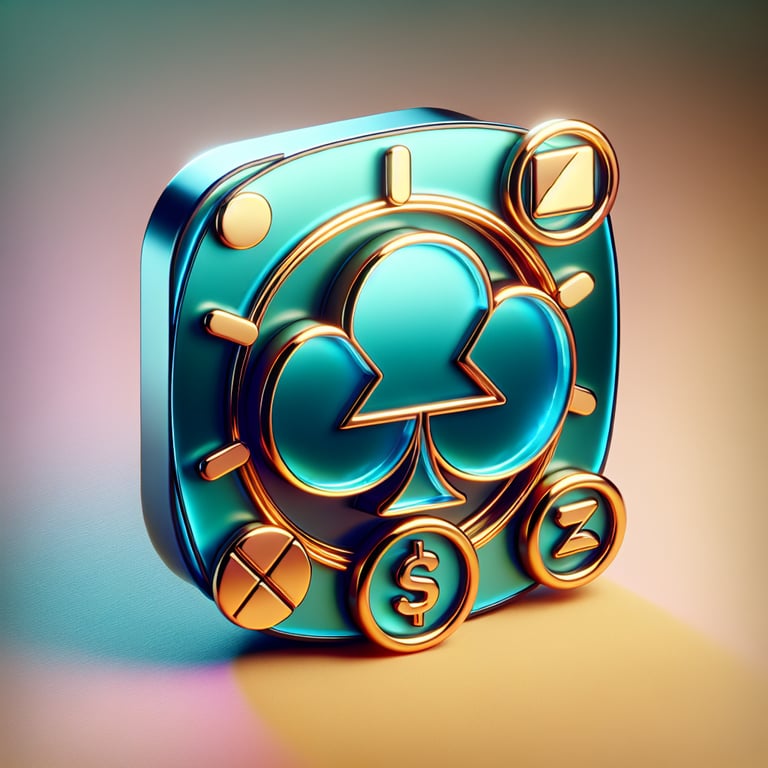 A visually stunning close-up of a GCash withdrawal symbol, intricately designed with vibrant colors and glossy textures, showcases its sleek contours against a softly lit backdrop, where abstract symbols of casino chips and cards subtly intermingle to enhance the theme without detracting from the icon's clarity, creating a striking focal point that captivates the viewer's attention through innovative lighting and detail-oriented design.