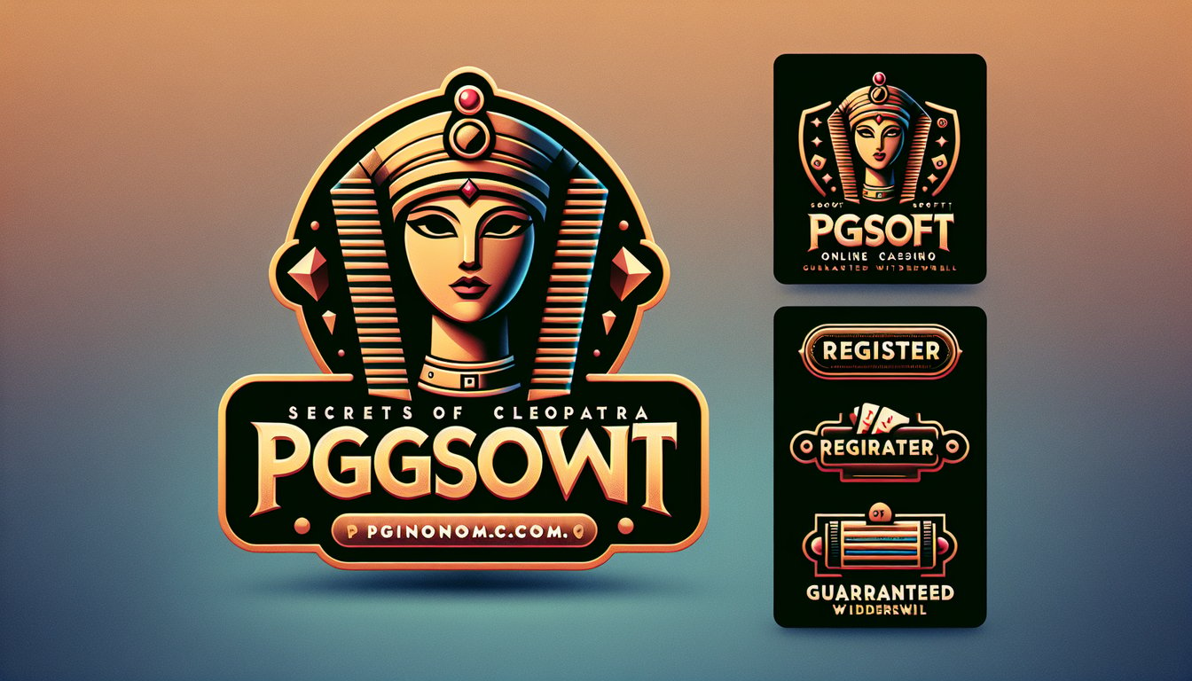 Image Colorful logo featuring Cleopatra's face, promoting PGSoft online casino and registration.