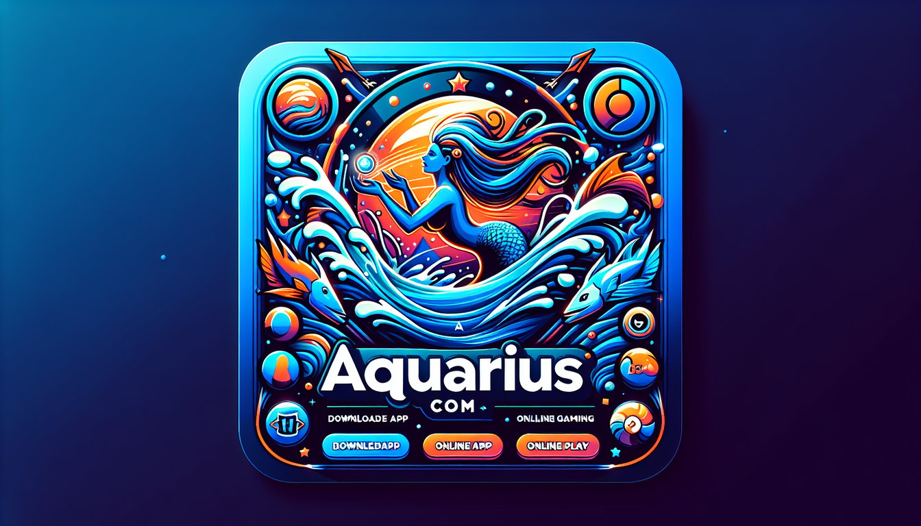 A creative design featuring the logo for AquariusCM with gaming graphics.