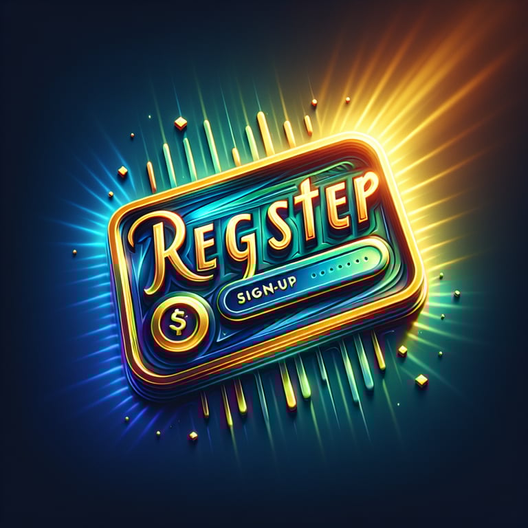 Image Um logotipo impressionante e vibrante para um site, com um design retangular que destaca a palavra 