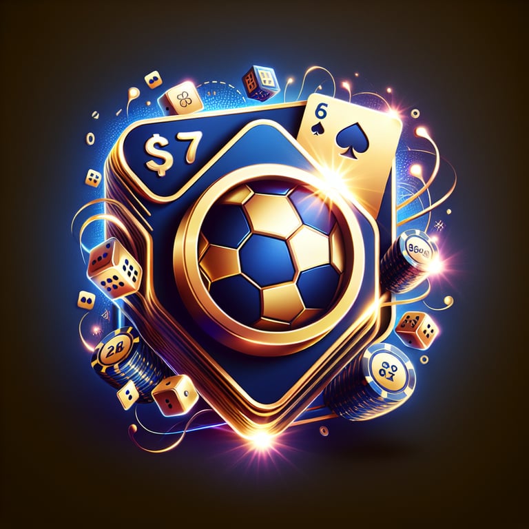 An intricately designed social media icon, masterfully representing the essence of an online casino with features like vibrant chips and a glossy finish, is boldly adorned with symbols of sports betting and online poker, all illuminated by strategic lighting that enhances its textures and colors; subtle, abstract elements weave around it, adding a touch of elegance while keeping the focus on its dynamic, captivating details that draw the viewer in.