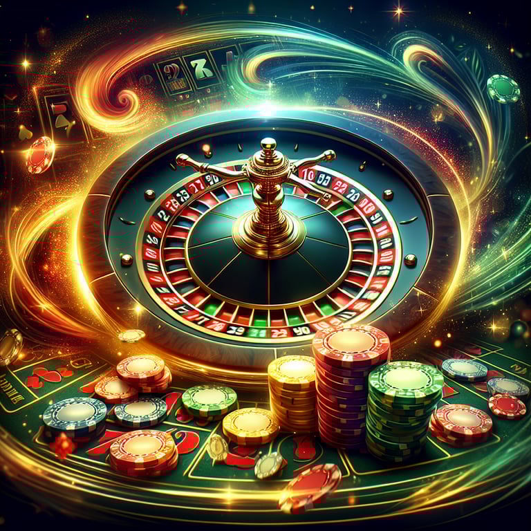 A visually stunning composition centered around a vibrant, intricately designed online casino chip, radiating with rich colors of emerald green and gold, meticulously detailed to showcase its unique texture and engravings, illuminated by soft, dramatic lighting that highlights its flawless contours; surrounding the chip are subtly integrated abstract symbols of classic casino activities like dice and playing cards, gracefully enhancing the overall theme without overwhelming the focus, creating a clean and impactful visual that celebrates the excitement and allure of safe online betting.