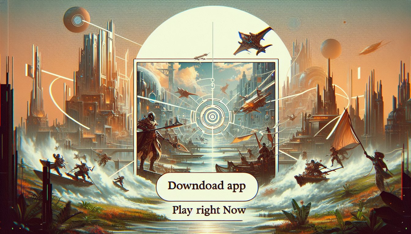 Image features a game app promotion with a knight character and a download button.