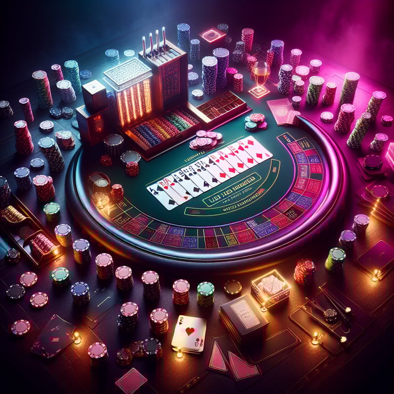 A visually striking design centered on a glamorous mobile slot machine, adorned with vivid colors and intricate textures, glimmers under soft, thoughtful lighting that enhances its dazzling screen of spinning fruits and wild symbols; surrounding this central object are elegantly arranged poker chips and cards subtly hinting at the associated thrill of online casinos and live baccarat, while intricate casino promotions glimmer around the edges, creating a harmonious balance that captivates and draws the viewer's attention to the essence of excitement and chance in gaming.