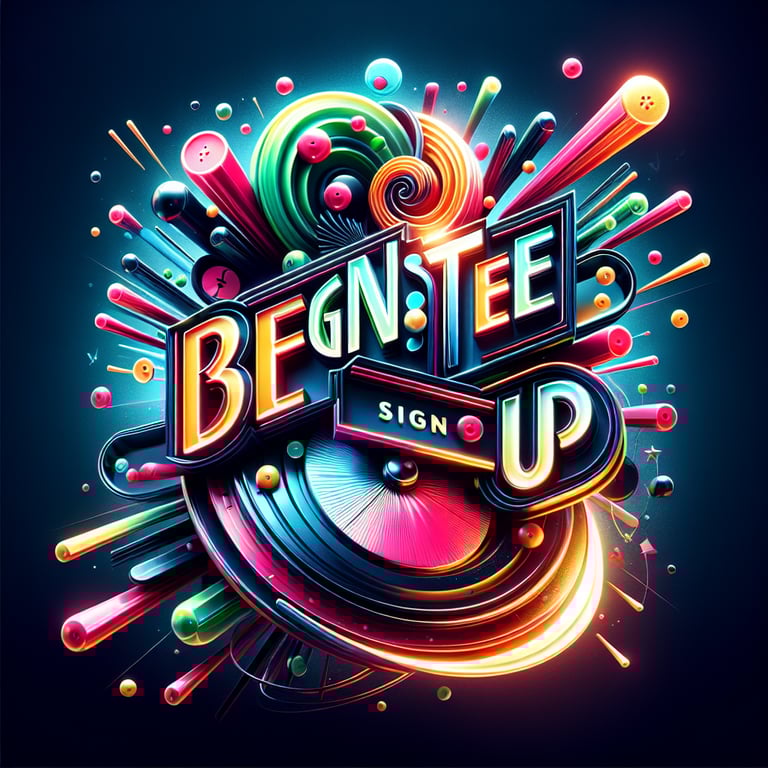 Image Um logo impactante e visualmente deslumbrante, em forma retangular, com até 300px de largura, apresenta um design vibrante que destaca as palavras 