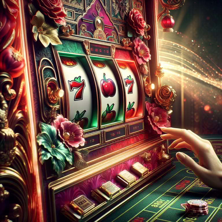 An alluring close-up of a high-stakes baccarat table, elegantly adorned with vibrant green felt and glistening chips scattered across its surface, illuminated by warm, inviting lighting that accentuates the intricate designs on the cards and the sleek, glossy surface of the table; with a live dealer prominently featured, their expressive face reflecting a blend of thrill and concentration, perfectly embodying the excitement of online gambling, where abstract symbols of luck and fortune are subtly integrated in the background to enhance the scene without overwhelming the captivating central focus.