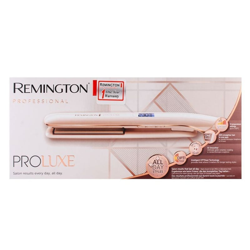 Remington S9100 ProLuxe Women's Hair Straighteners Ceramic OptiHeat - Rose  Gold