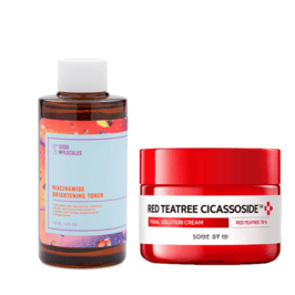 Good Molecules Niacinamide Brightening Toner + Red Tea Tree Cicassoside Derma Solution Cream Bundle