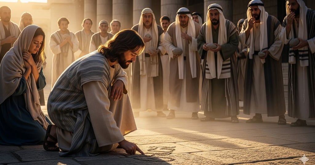 Jesus escreveu na areia