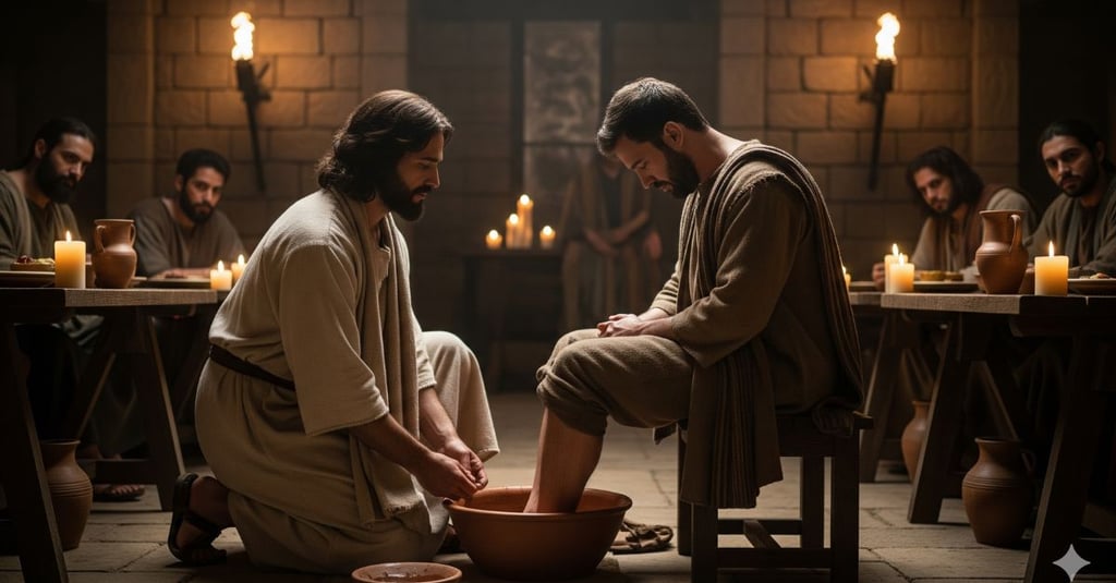 O exemplo de humildade: Jesus lava os pés dos seus discípulos