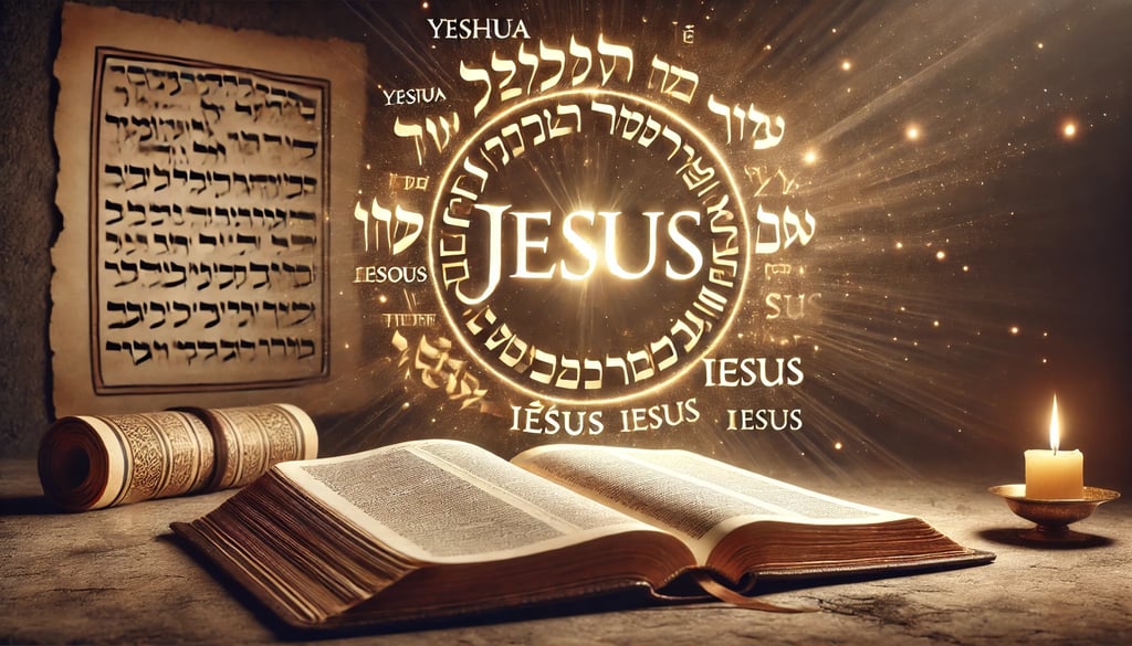 hebraico (Yeshua), grego (Iēsous) e latim (Iesus)