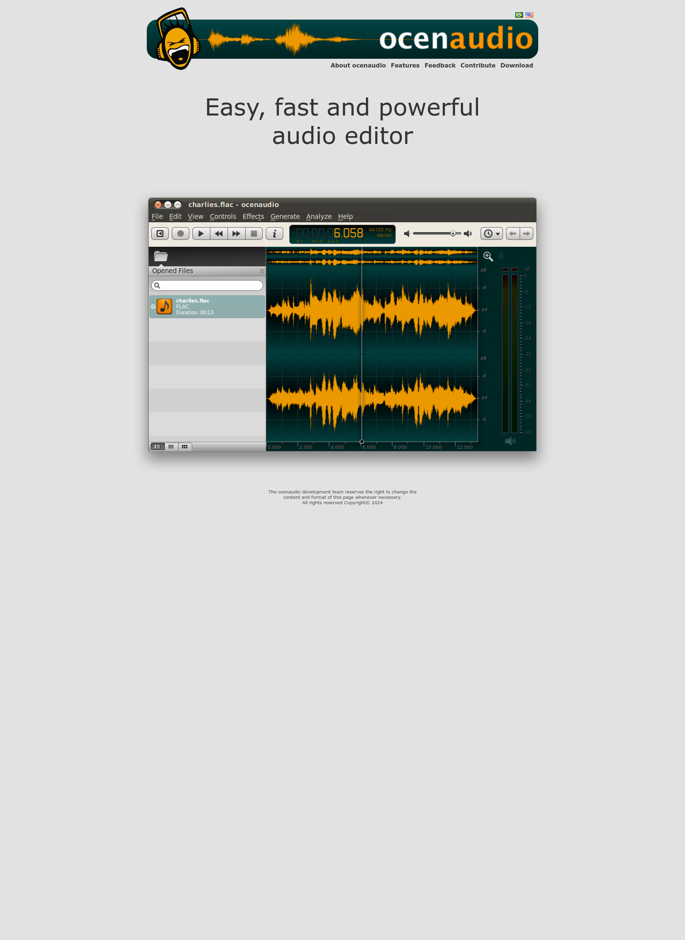 Cover for Ocenaudio
