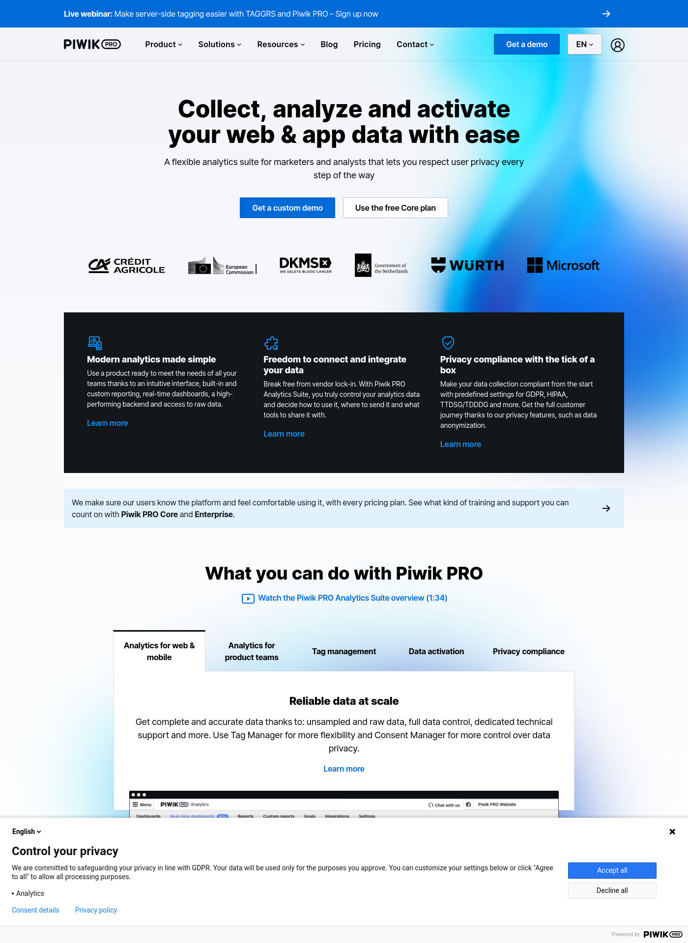 Cover for Piwik PRO Analytics Suite