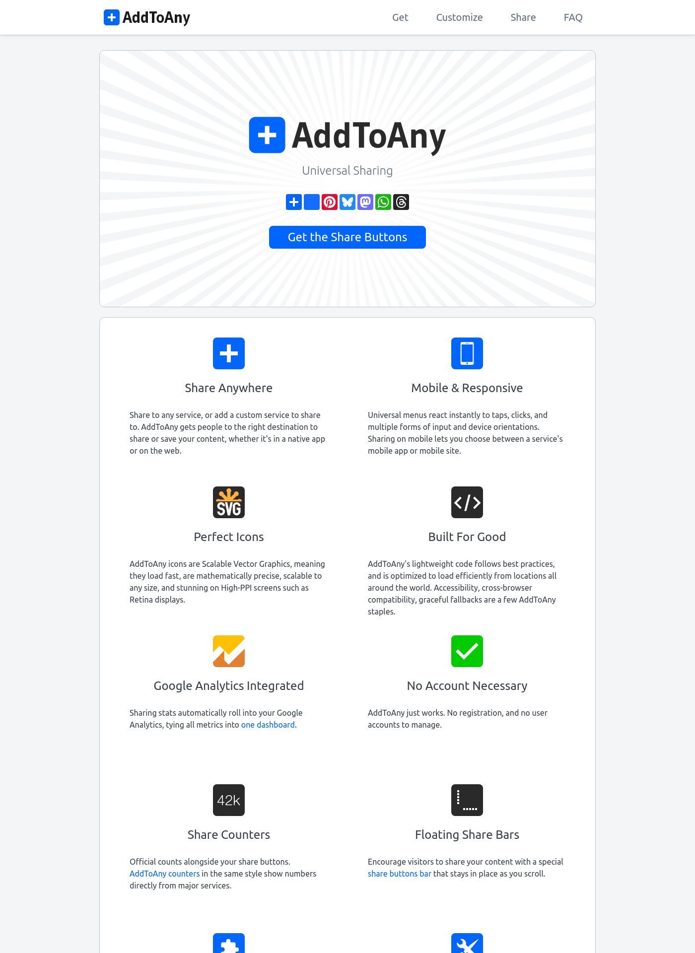 Cover for AddToAny