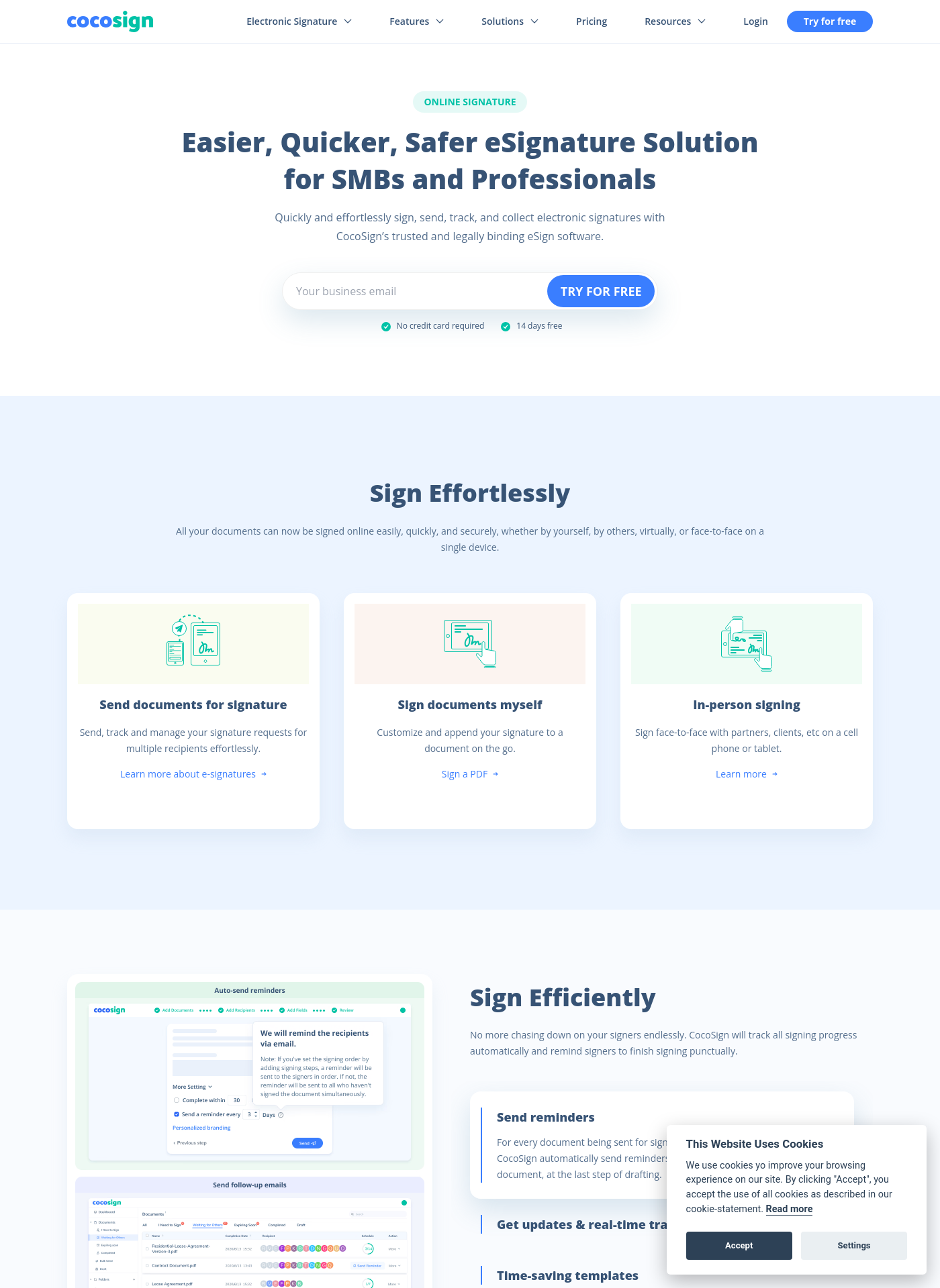 Cover for CocoSign