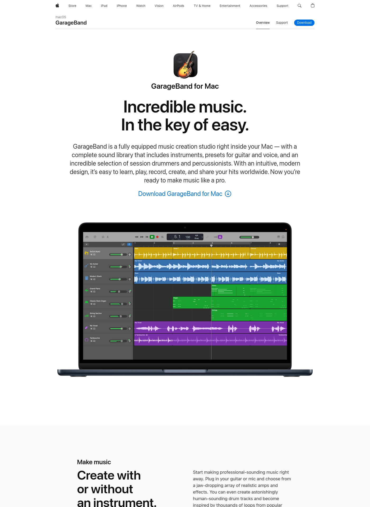 Cover for GarageBand