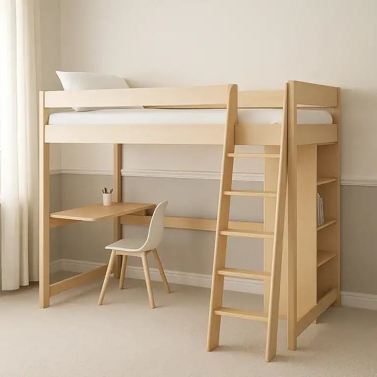 Japandi or Scandinavian Style Loft Bed