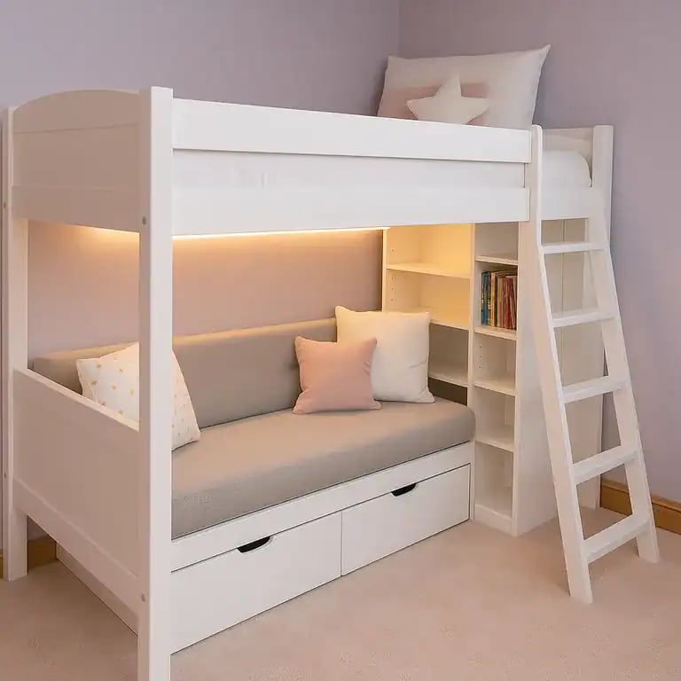 Loft Bed with Built-In Lighting
