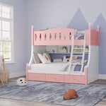 Single bunk bed with storage and ladder