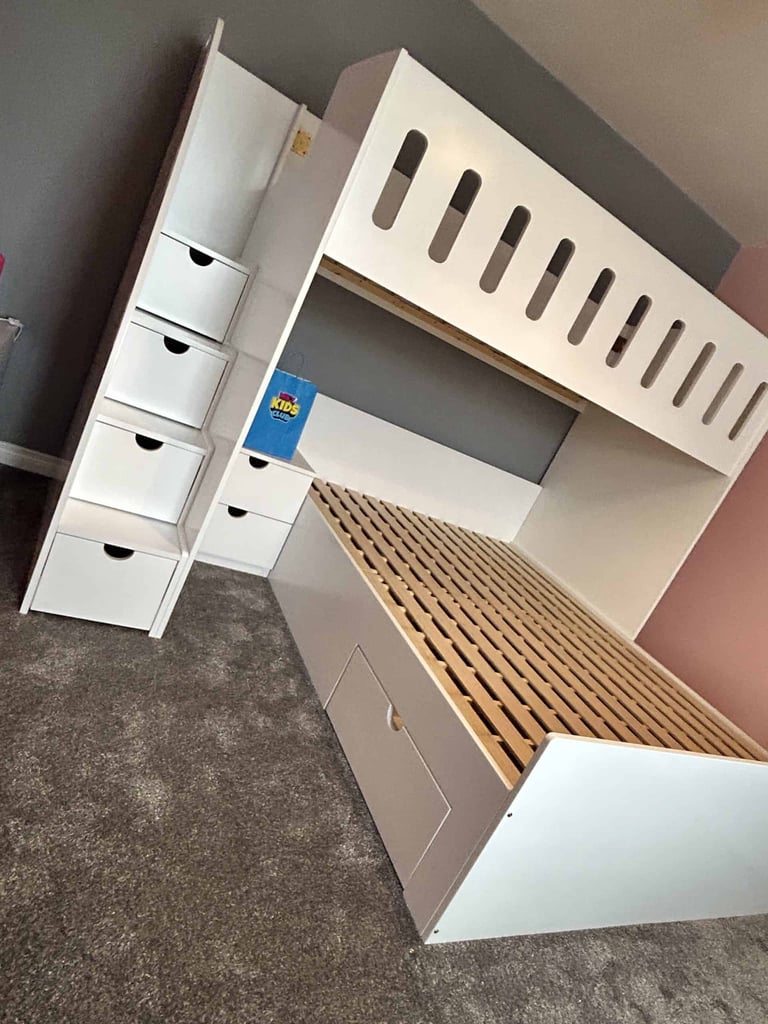 L shaped kids bed