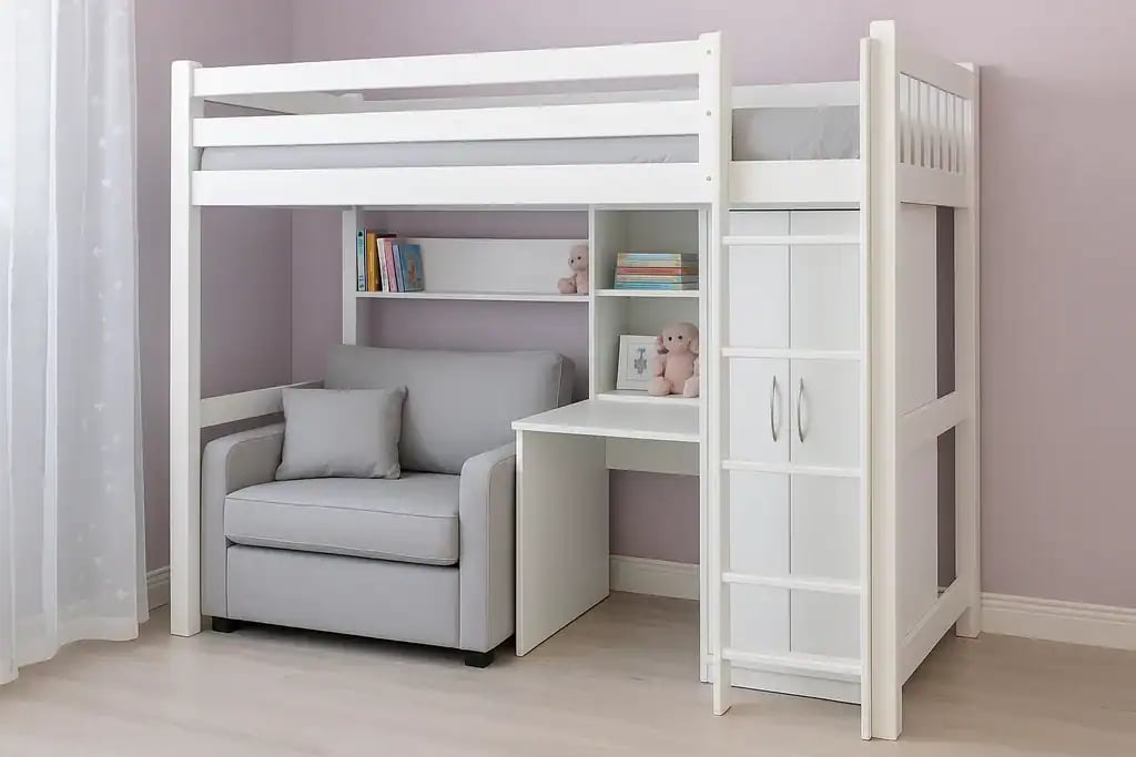 High Sleeper Loft with Integrated Wardrobe