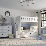 kids bed with stairs and gates
