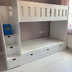 bunk bed with stairs and storage