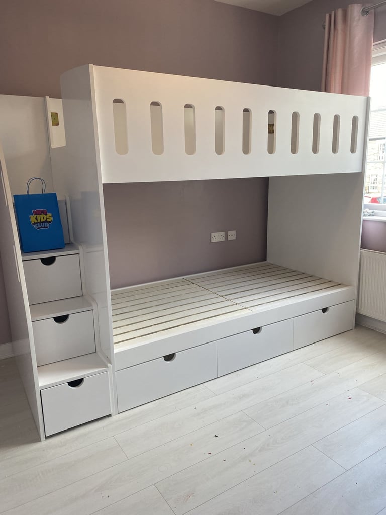 bunk bed with stairs and storage
