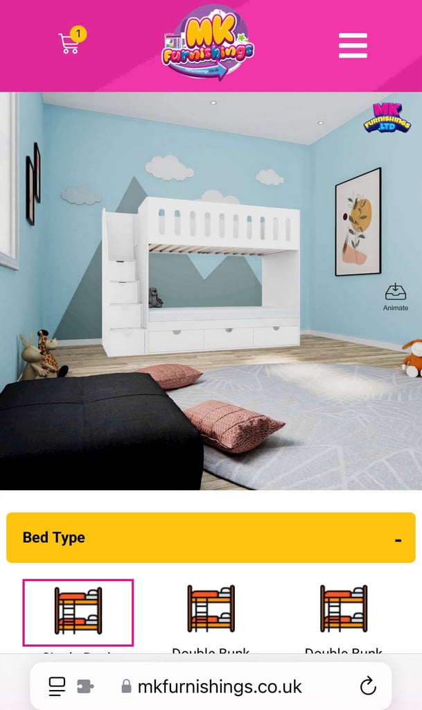 single bunk bed 3d builder