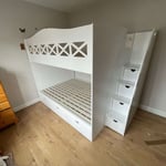 Girls Double Bunk Bed with Oval Cutouts