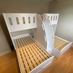 Wooden triple bunk bed with dimension