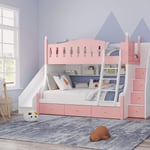 Single bunk beds with stairs and storage