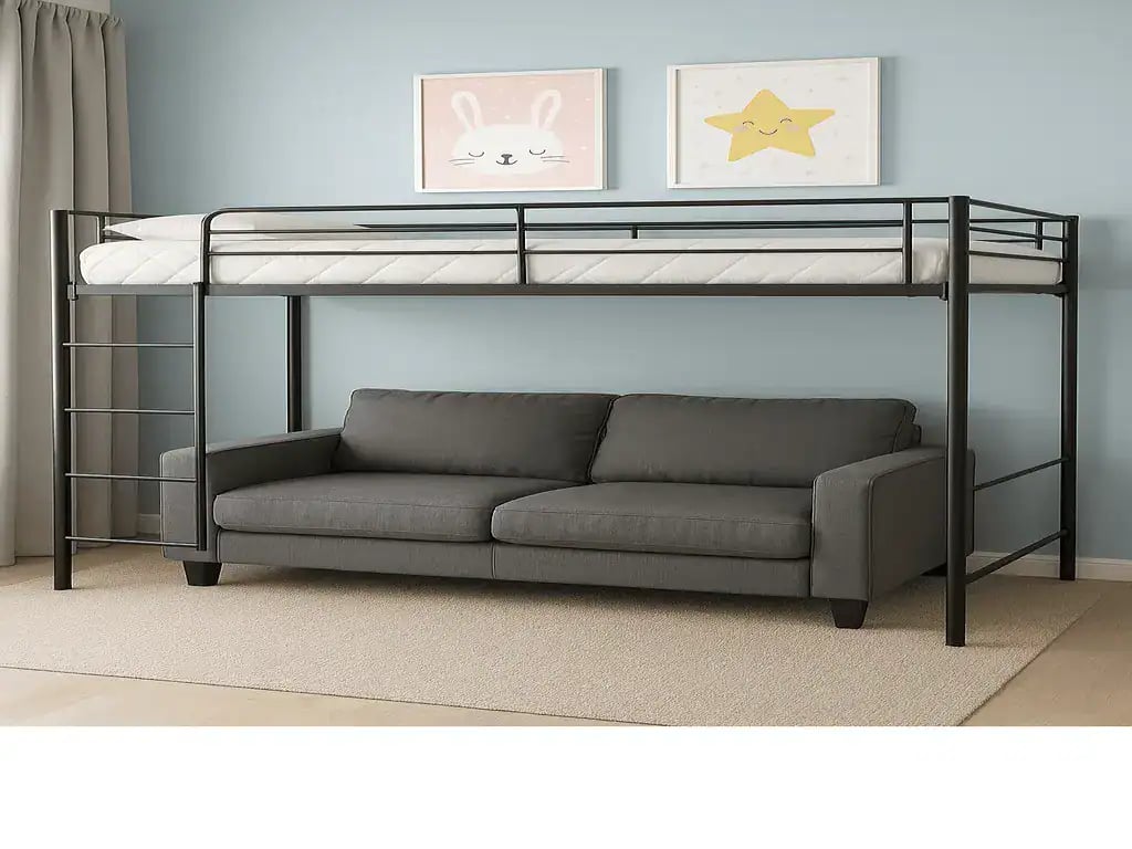 Minimalist Metal Frame Loft Bed