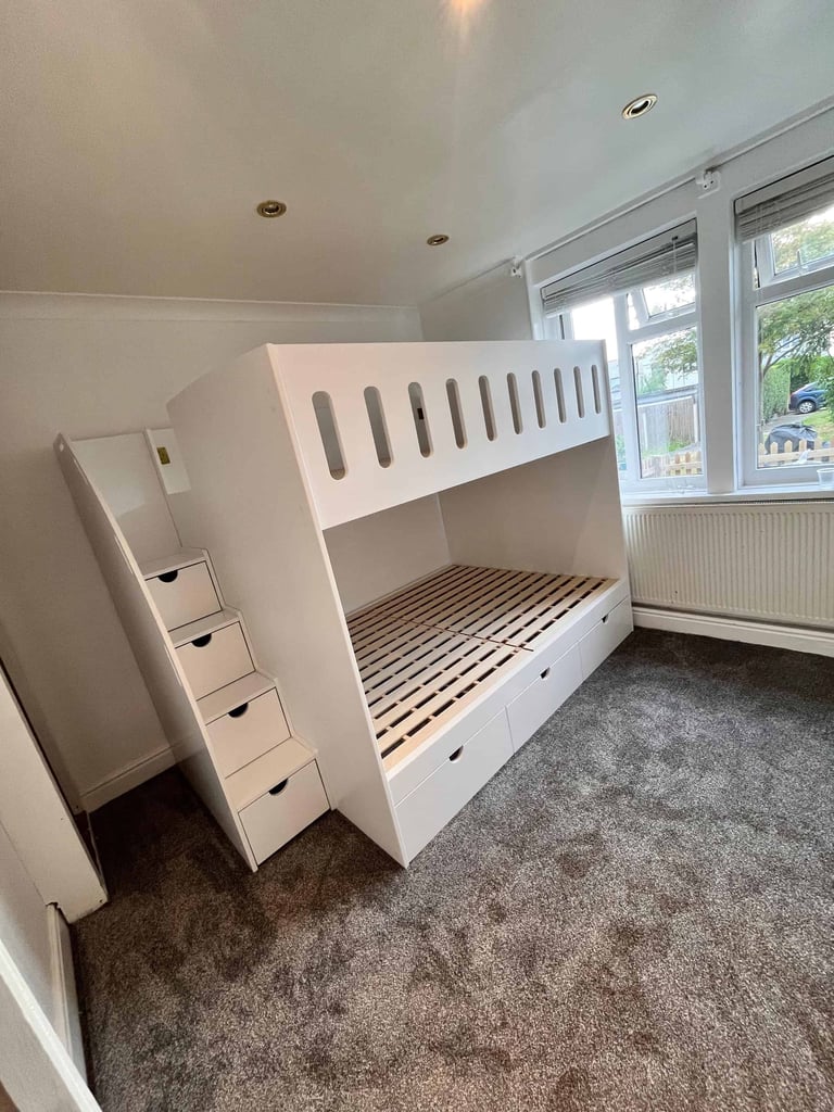 Boys bunk beds with storage for small rooms