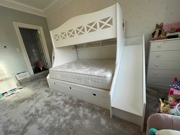 3 bed bunk bed with stairs and storage