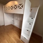High Sleeper Bed with Shelves and Storage Stairs