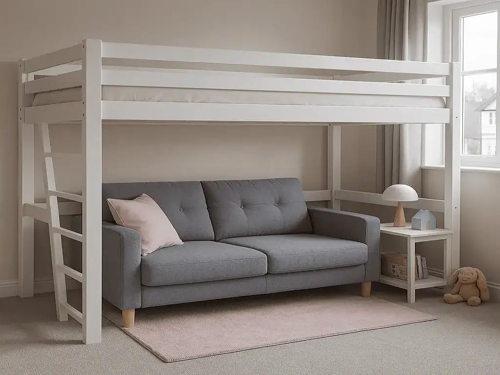 Loft Bed with Sofa or Couch Underneath