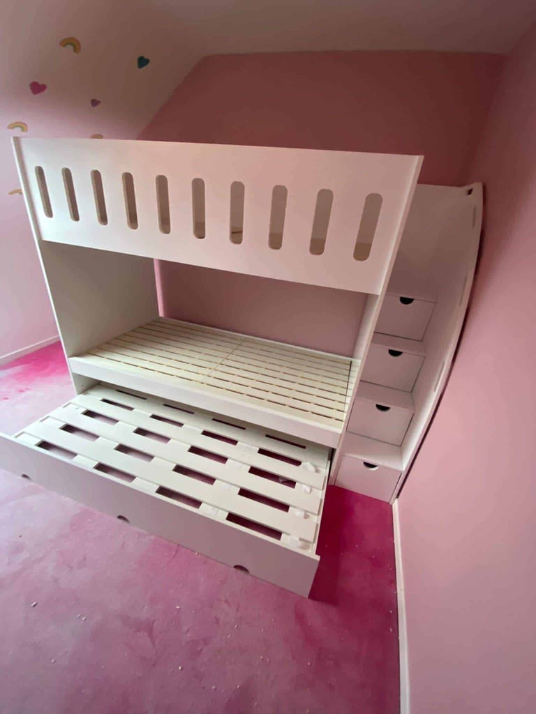 trundle bunk bed with stairs