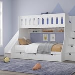 Single Over Double Bunk With Long Shelf And Slide
