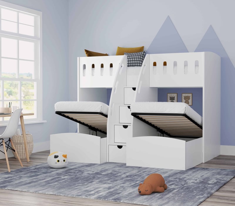 Triple ottoman bunk bed