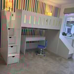 high rise bed with desk